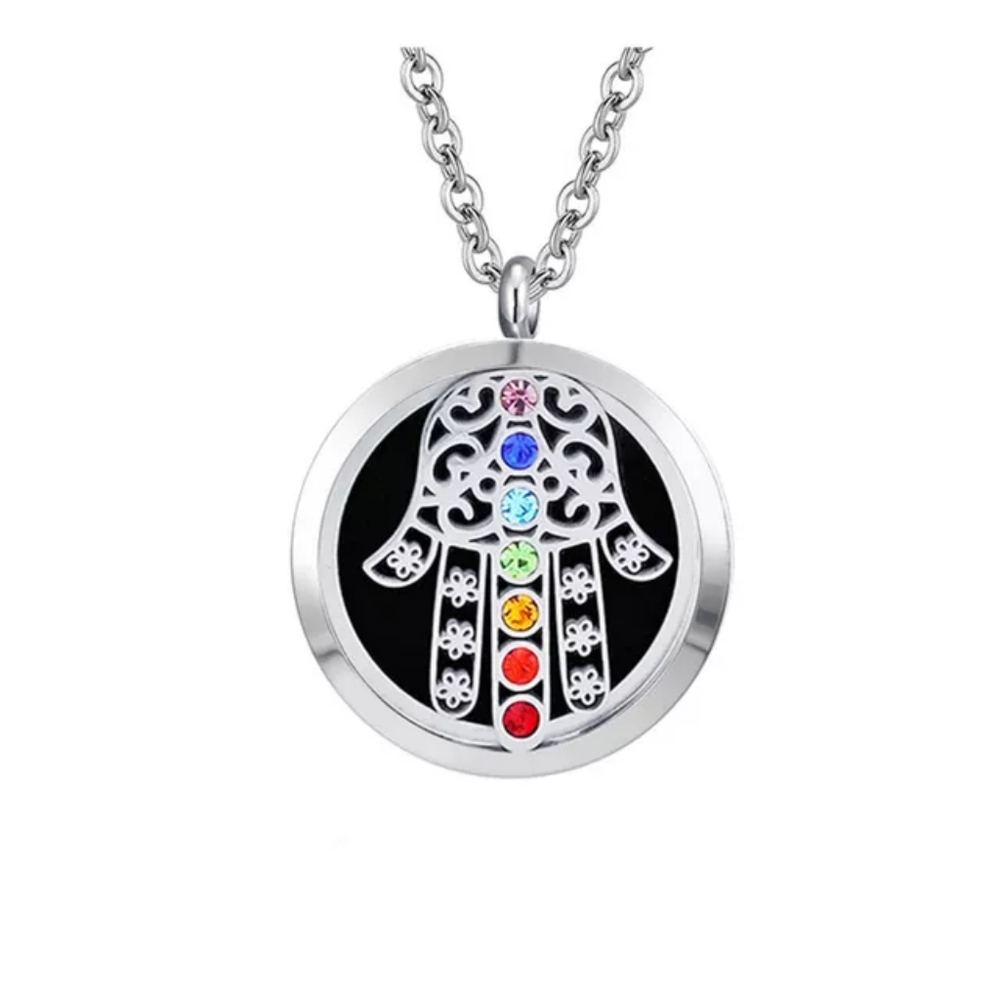 Hamsa Hand | Stainless Steel | Necklace Essential Oil Diffuser